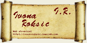 Ivona Roksić vizit kartica